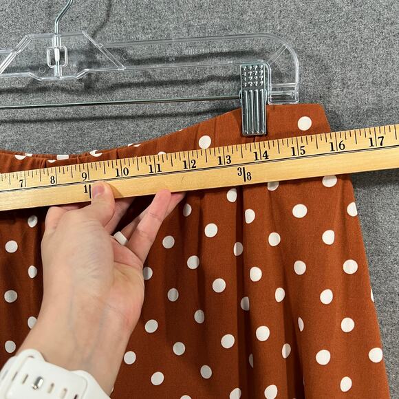 Girl With Curves Regular Wide Leg Printed Knit Pants Rust Dot, X-Large - Picture 7 of 9